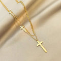Cross layered necklace